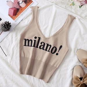 Sexy Crop Top Lettering Milano - Easy Pickins Store