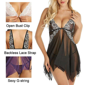 Sexy Lingerie Mesh Floral Nightdress - Easy Pickins Store
