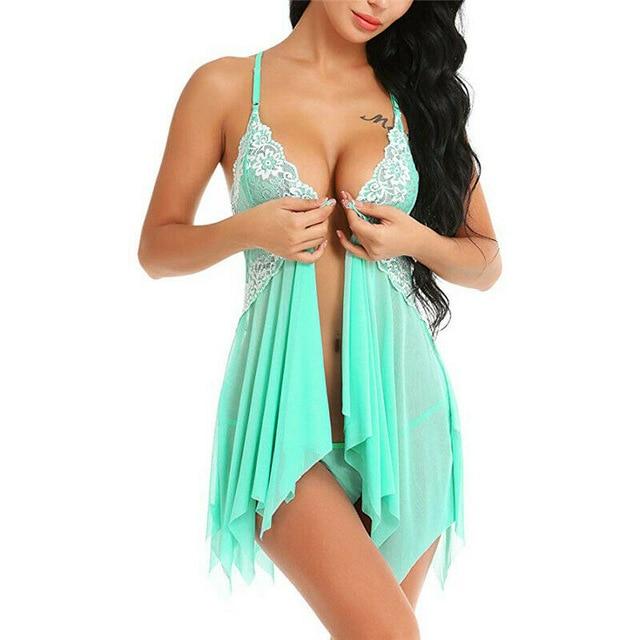 Sexy Lingerie Mesh Floral Nightdress - Easy Pickins Store