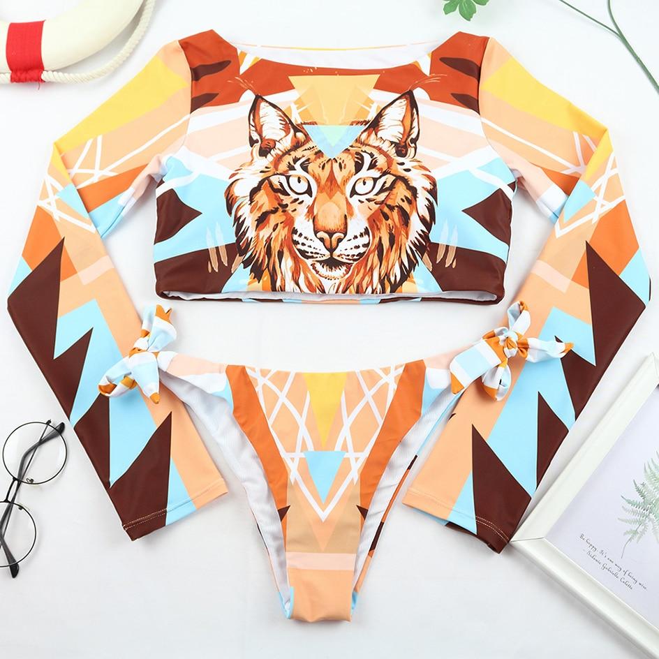 Sexy Long Sleeve Bikini Swimsuit Swimwear Bikini Set Beachwear Swimming Wear - Easy Pickins Store