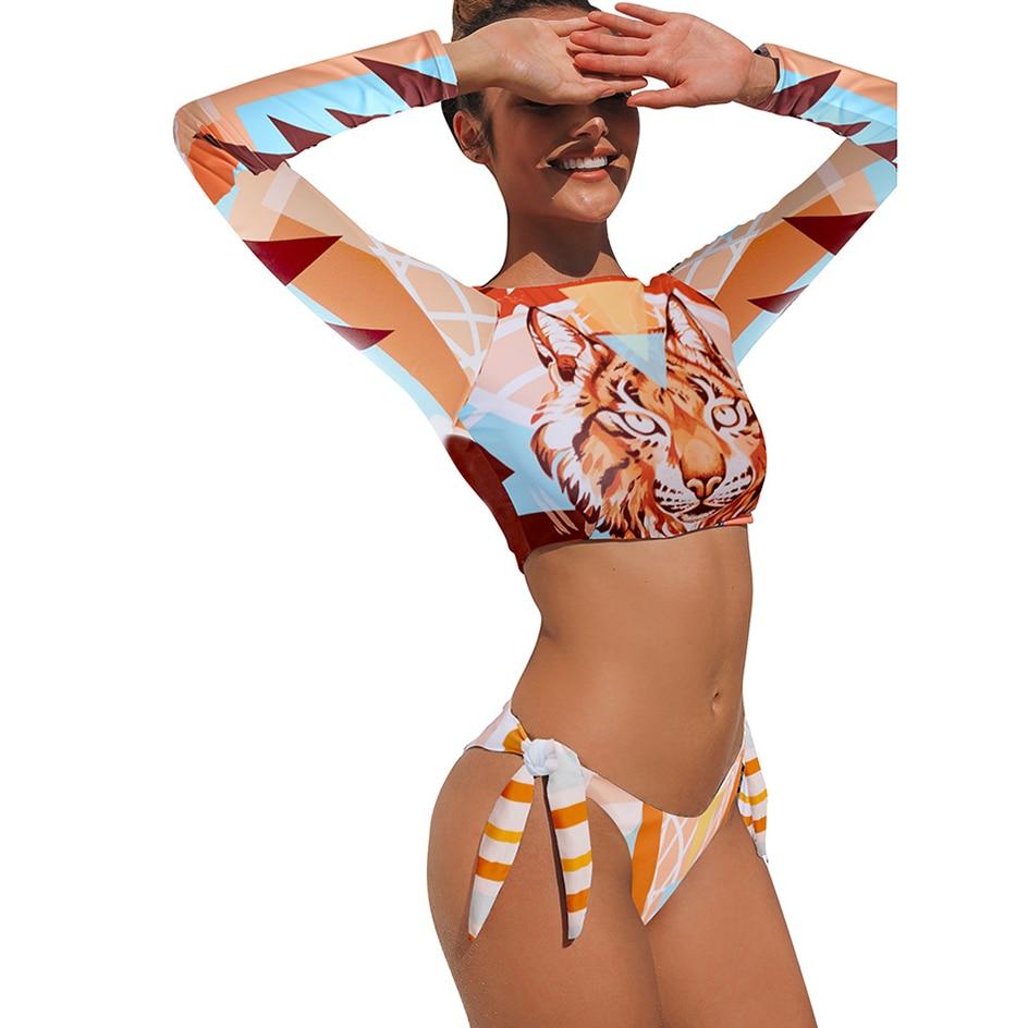 Sexy Long Sleeve Bikini Swimsuit Swimwear Bikini Set Beachwear Swimming Wear - Easy Pickins Store