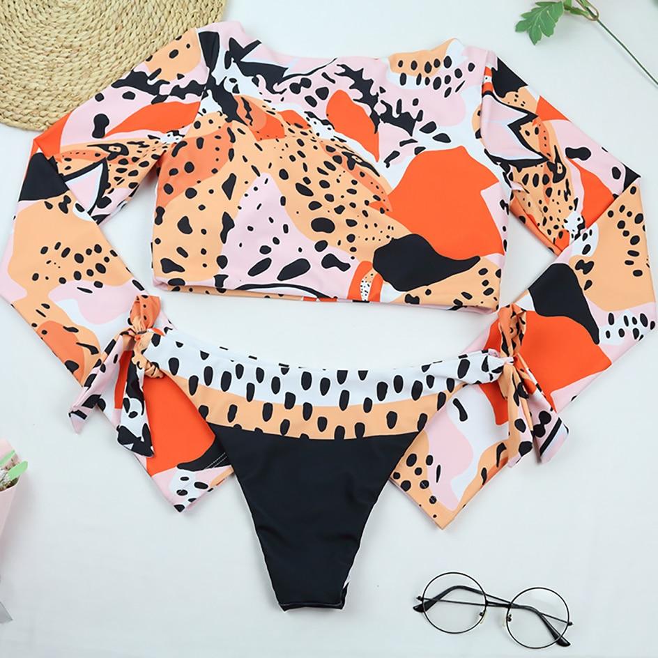 Sexy Long Sleeve Bikini Swimsuit Swimwear Bikini Set Beachwear Swimming Wear - Easy Pickins Store