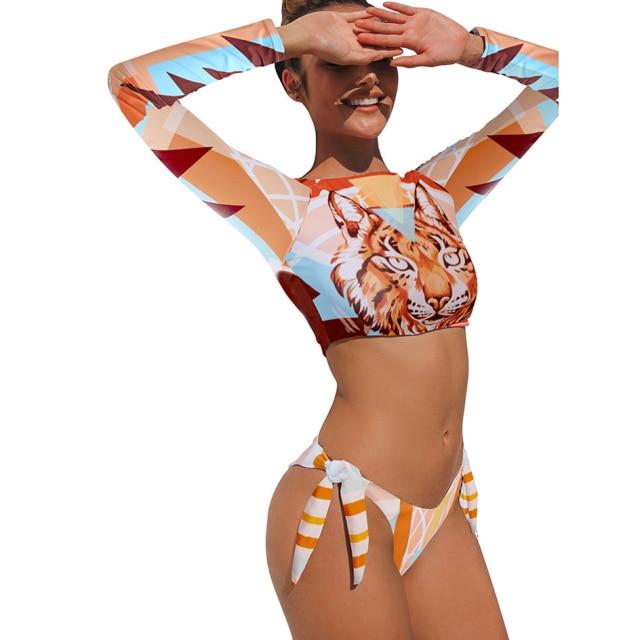 Sexy Long Sleeve Bikini Swimsuit Swimwear Bikini Set Beachwear Swimming Wear - Easy Pickins Store
