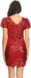 Sexy Short Sleeve Sequin Body-con Mini Cocktail Party Club Dress - Easy Pickins Store