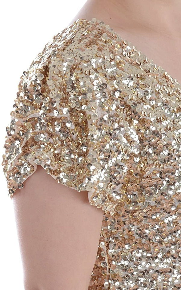 Sexy Short Sleeve Sequin Body-con Mini Cocktail Party Club Dress - Easy Pickins Store