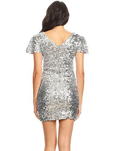 Sexy Short Sleeve Sequin Body-con Mini Cocktail Party Club Dress - Easy Pickins Store