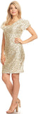 Sexy Short Sleeve Sequin Body-con Mini Cocktail Party Club Dress - Easy Pickins Store