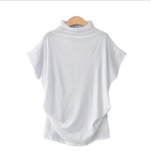 Short Batwing Sleeve Loose Turtleneck T-Shirt - Easy Pickins Store