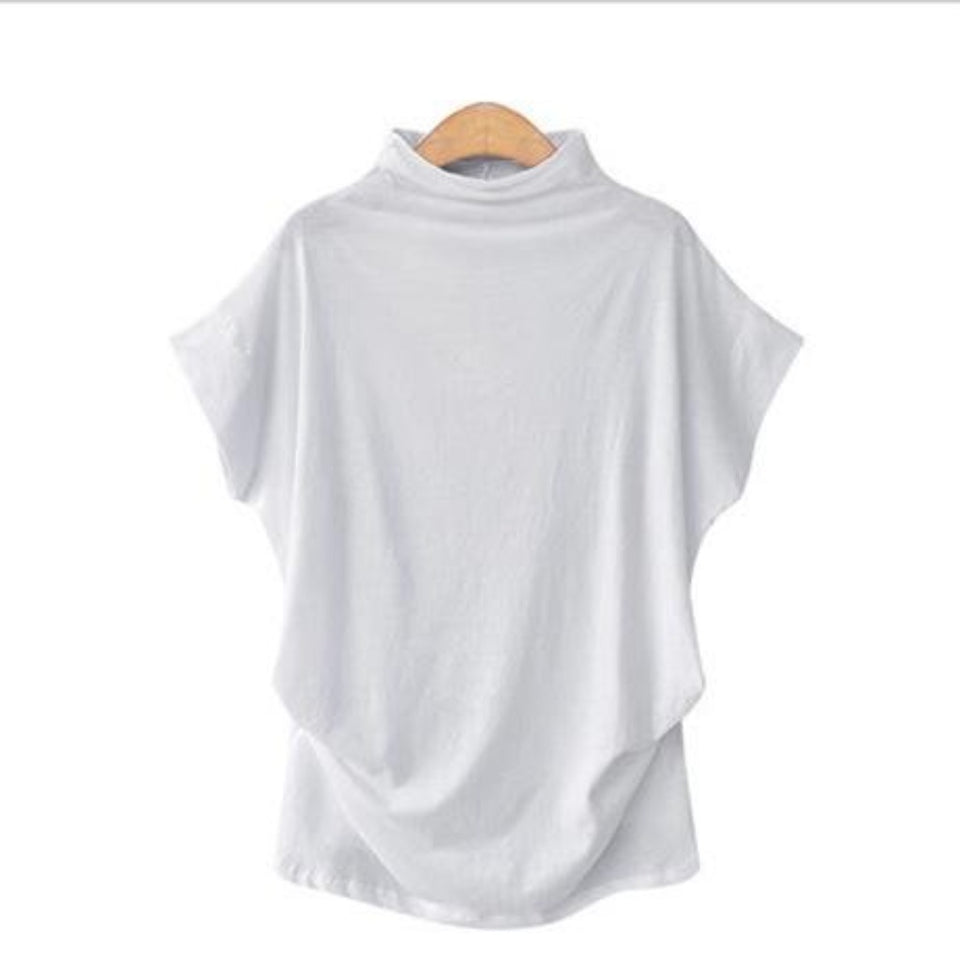 Short Batwing Sleeve Loose Turtleneck T-Shirt - Easy Pickins Store