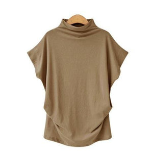 Short Batwing Sleeve Loose Turtleneck T-Shirt - Easy Pickins Store