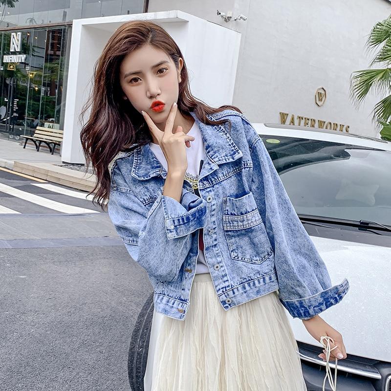 Short Casual Jeans Denim Coat Long Sleeve - Easy Pickins Store