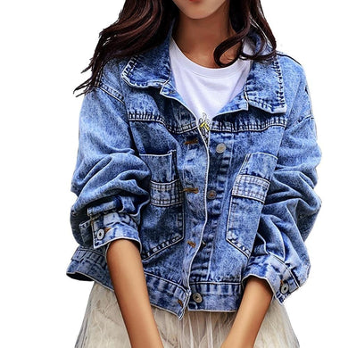 Short Casual Jeans Denim Coat Long Sleeve - Easy Pickins Store