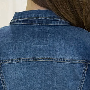 Short Denim Jacket Long Sleeve Jeans Bomber Tattered - Easy Pickins Store