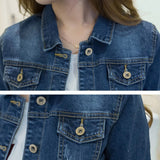 Short Denim Jacket Long Sleeve Jeans Bomber Tattered - Easy Pickins Store