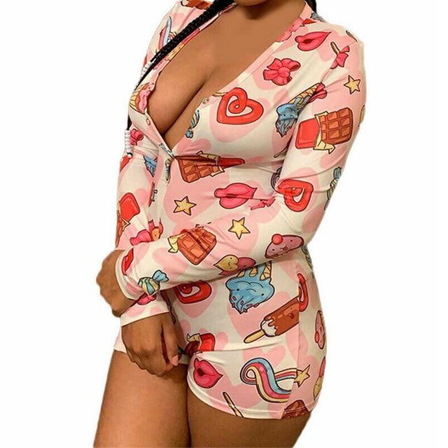 Sleepwear Pajama Nightwear Jumpsuit Short Romper - Easy Pickins Store