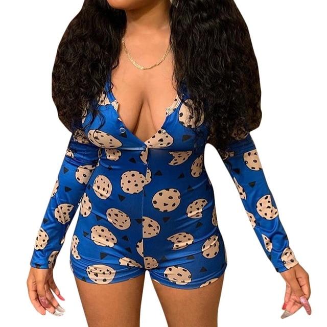 Sleepwear Pajama Nightwear Jumpsuit Short Romper - Easy Pickins Store