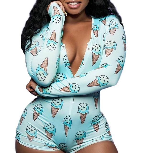 Sleepwear Pajama Nightwear Jumpsuit Short Romper - Easy Pickins Store