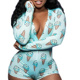 Sleepwear Pajama Nightwear Jumpsuit Short Romper - Easy Pickins Store