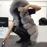 Sleeveless Faux Fur Vest Hooded - Easy Pickins Store