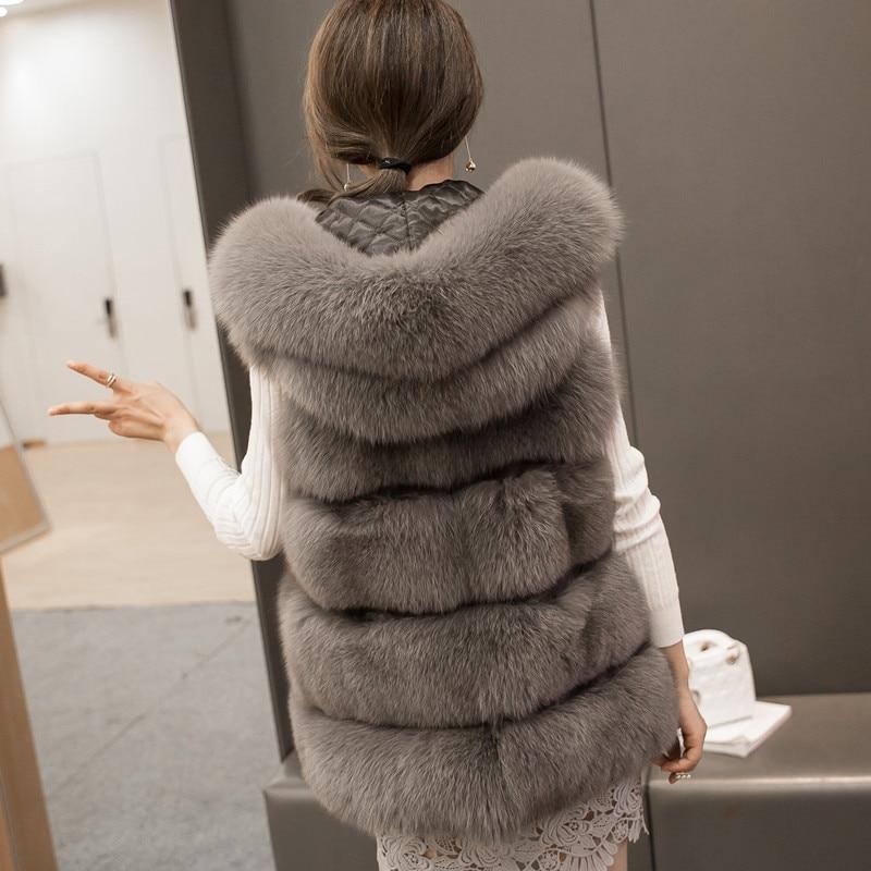 Sleeveless Faux Fur Vest Hooded - Easy Pickins Store