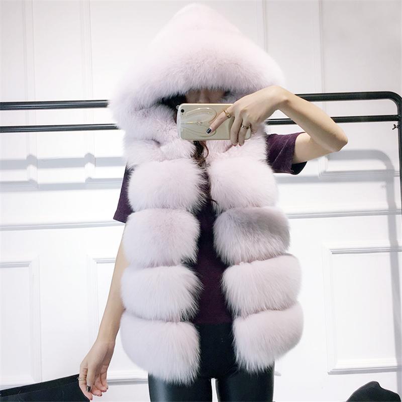 Sleeveless Faux Fur Vest Hooded - Easy Pickins Store