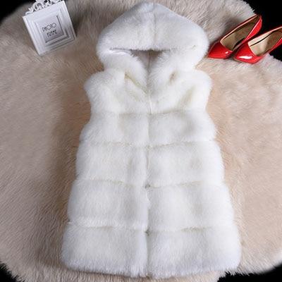 Sleeveless Faux Fur Vest Hooded - Easy Pickins Store