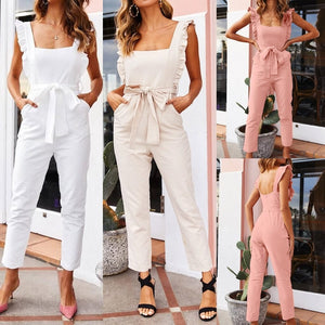 Sleeves Pockets High Waist Long Jumpsuit - Easy Pickins Store