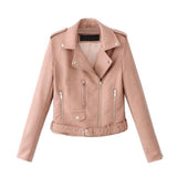 Slim Short Leather Jacket Zipper Faux Outwear - Easy Pickins Store