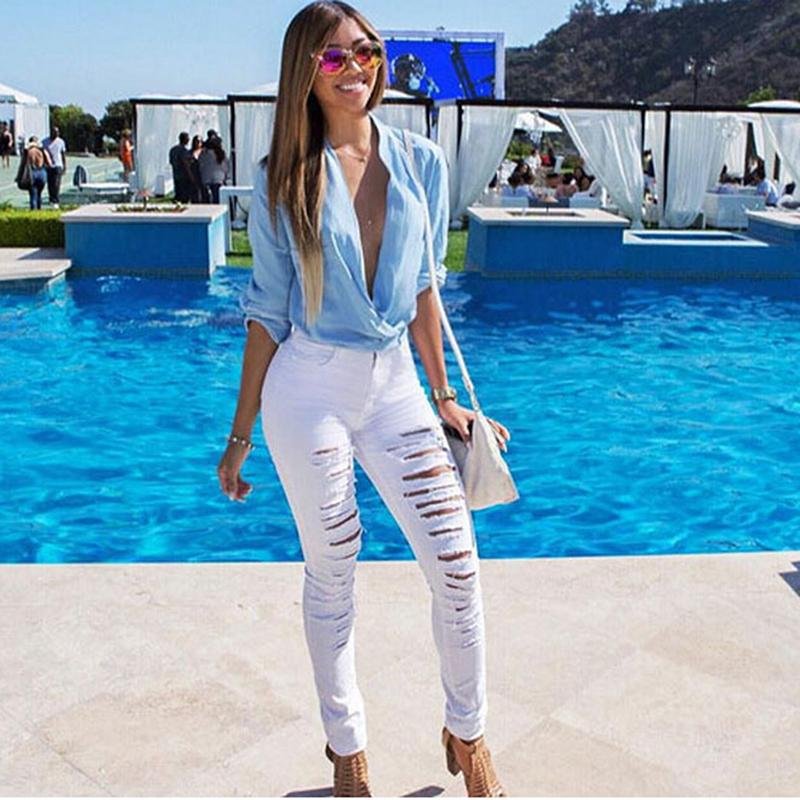 Slim Skinny Denim Jeans Mid Waist Pencil - Easy Pickins Store