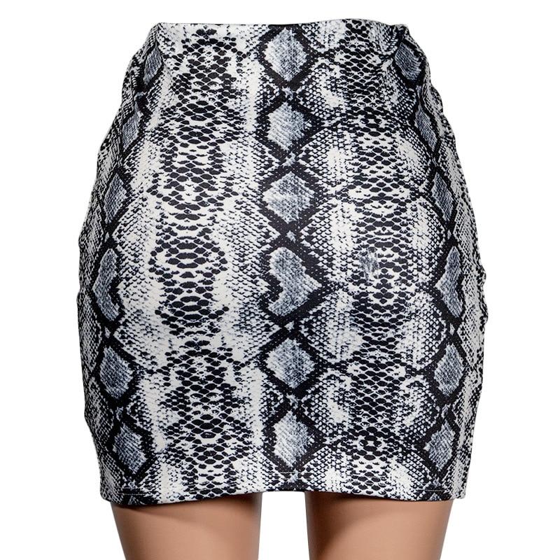Snake Print High Waist Pencil Slim Mini Skirt - Easy Pickins Store
