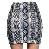 Snake Print High Waist Pencil Slim Mini Skirt - Easy Pickins Store
