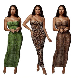 Snake Skin Dress Backless Elegant Slim Pencil - Easy Pickins Store