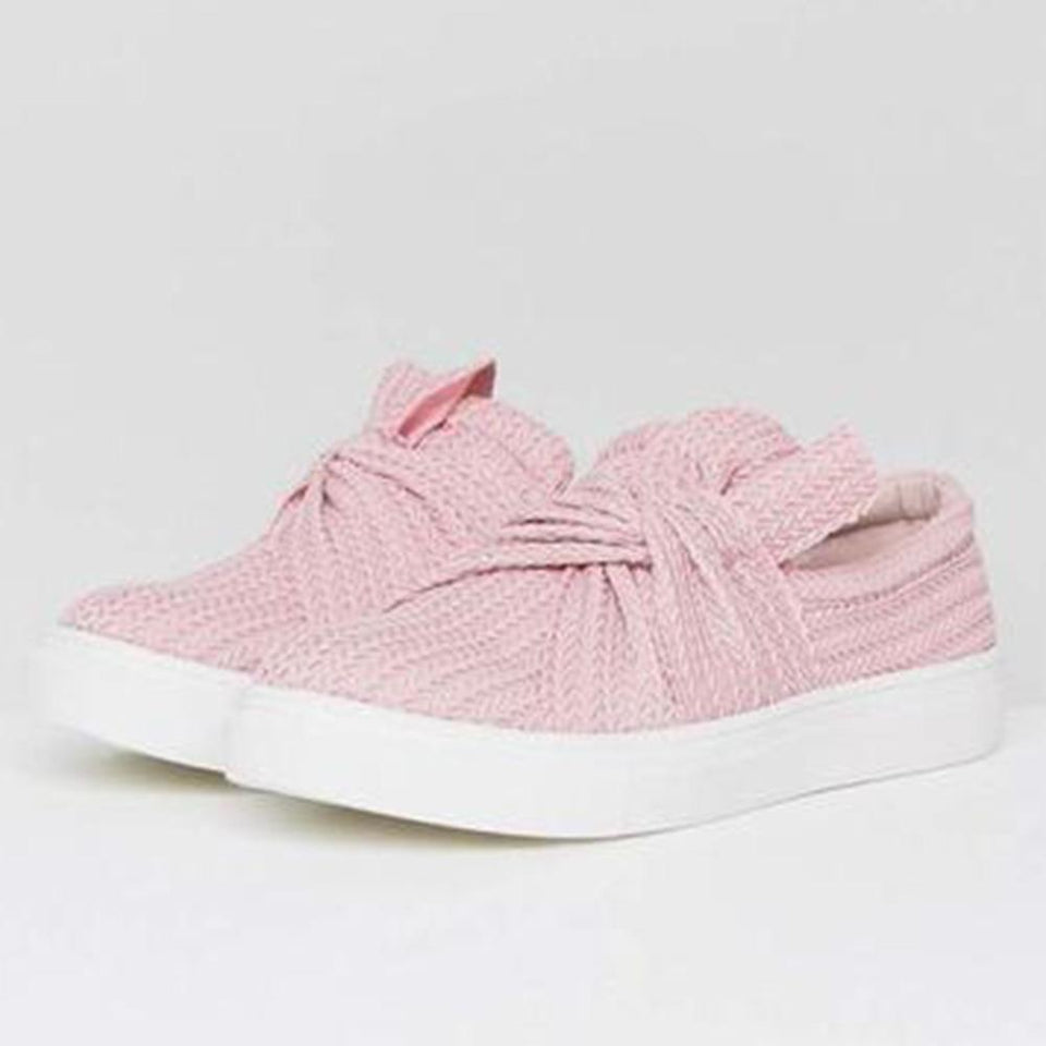 Sneakers Bow Breathable Flats Slip On Canvas Loafers - Easy Pickins Store