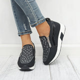 Sneakers High Black White Pink Rhinestone - Easy Pickins Store