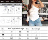 Streetwear Sexy Shirt One Shoulder Crop Blouse - Easy Pickins Store