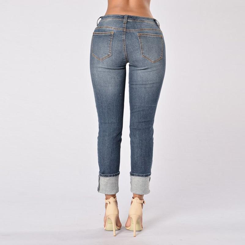 Streetwear Slim Jeans Waist Ripped Denim - Easy Pickins Store