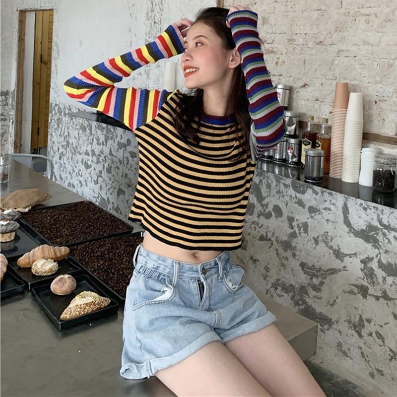 Striped Knitted T shirt - Easy Pickins Store