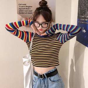 Striped Knitted T shirt - Easy Pickins Store