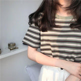 Striped T-shirt Short Sleeve - Easy Pickins Store