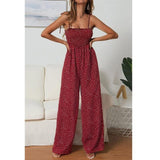 Sunflower Dot Print Jumpsuit Sleeveless Wide - Easy Pickins Store