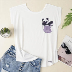 T shirt Cat Dog Print Short Sleeve - Easy Pickins Store