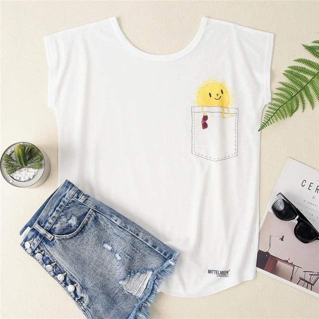 T shirt Cat Dog Print Short Sleeve - Easy Pickins Store