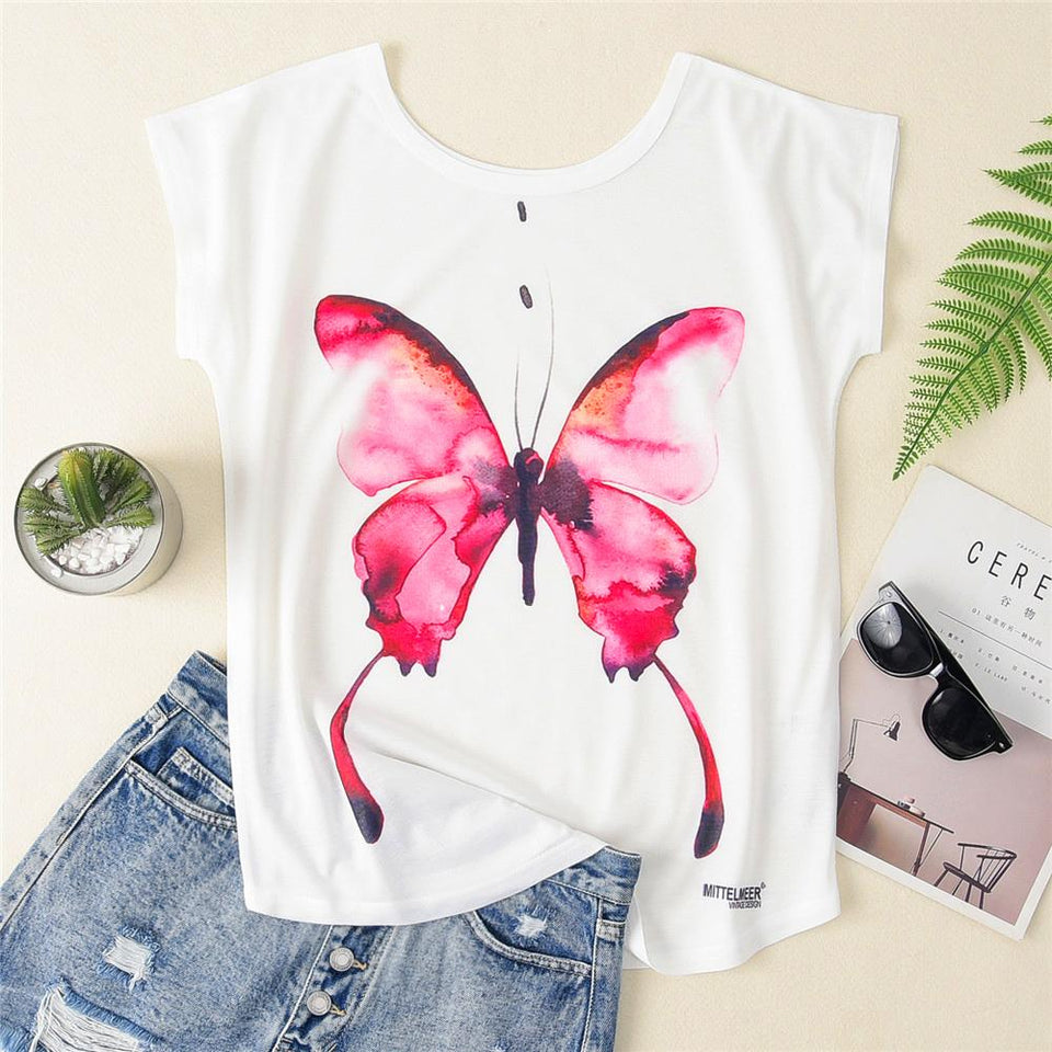 T shirt Cat Dog Print Short Sleeve - Easy Pickins Store
