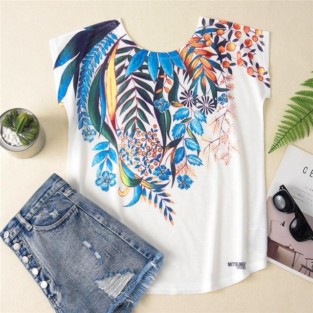 T shirt Cat Dog Print Short Sleeve - Easy Pickins Store