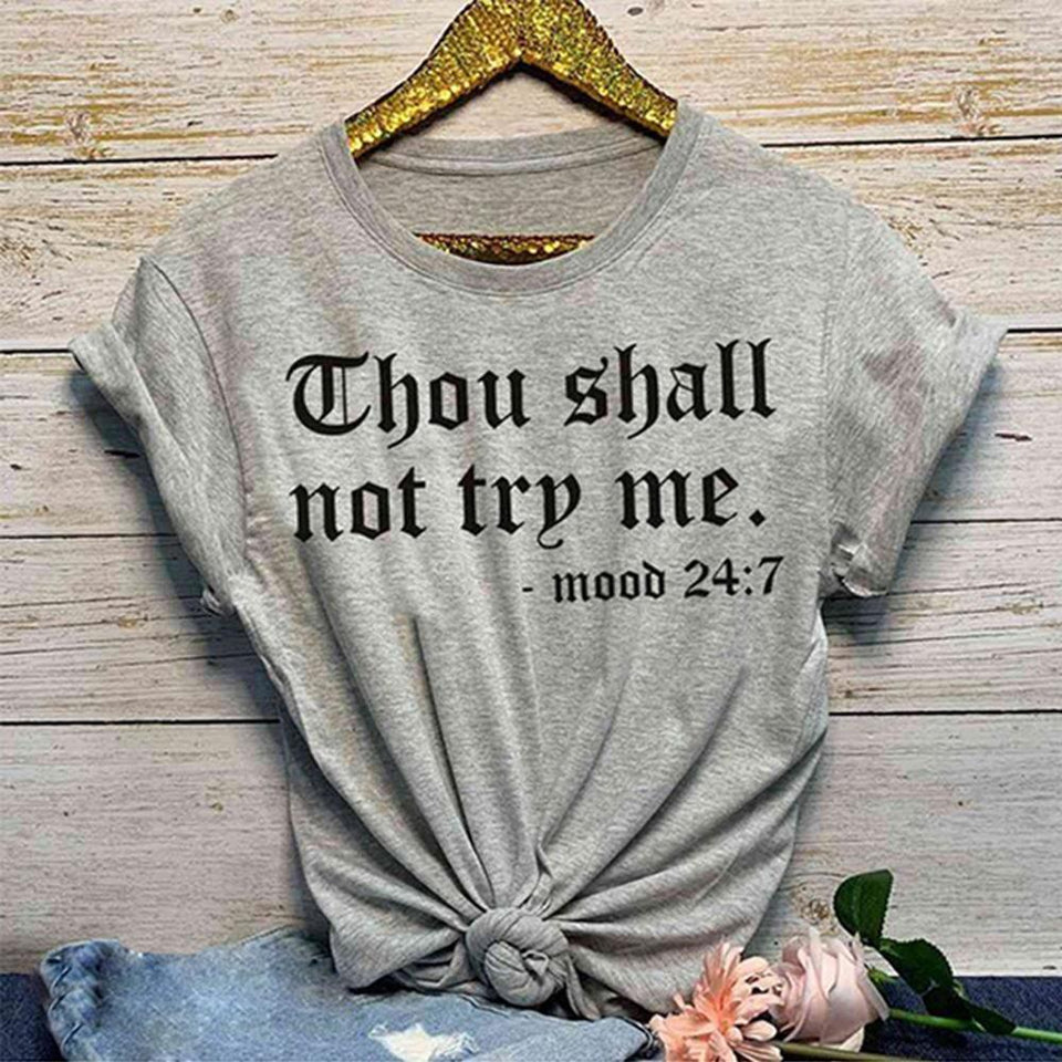 T-shirt Short Sleeve Letter Print - Easy Pickins Store