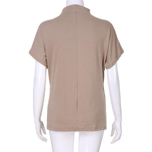 T-Shirt Turtleneck Cotton Broadcloth Short Sleeve - Easy Pickins Store