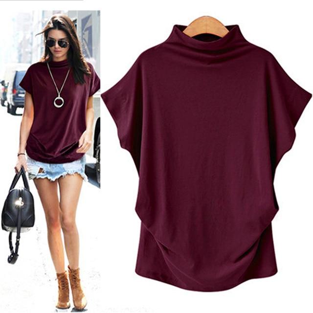 T-Shirt Turtleneck Cotton Broadcloth Short Sleeve - Easy Pickins Store