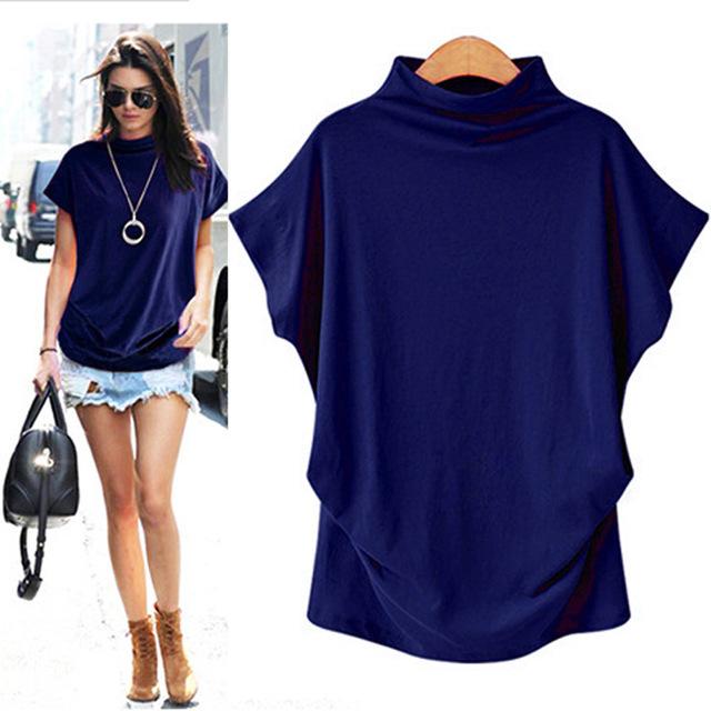 T-Shirt Turtleneck Cotton Broadcloth Short Sleeve - Easy Pickins Store