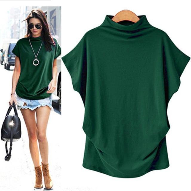 T-Shirt Turtleneck Cotton Broadcloth Short Sleeve - Easy Pickins Store