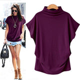 T-Shirt Turtleneck Cotton Broadcloth Short Sleeve - Easy Pickins Store